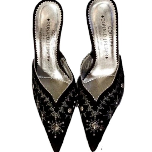 Donald J Pliner Italian Couture Studded Slide Heels sz 5 ~ Like new, 1minor flaw - Picture 11 of 12